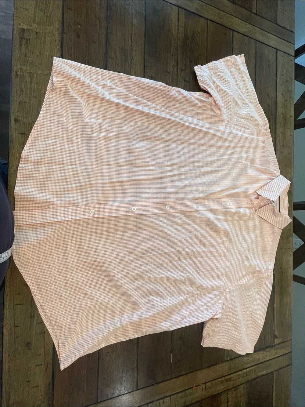 croft & barrow Men's Short Sleeve Button-Down Shirt in Light Pink Gingham